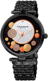 Akribos XXIV Diamond Czarny/Stal Ø38 mm AK963BK