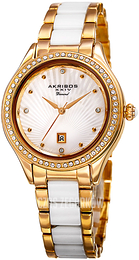 Akribos XXIV Diamond Biały/Stal w odcieniu złota Ø36 mm AK977YG