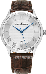 Alexander Statesman Srebrny/Skóra Ø42 mm A103-06