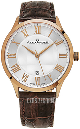 Alexander Statesman Srebrny/Skóra Ø42 mm A103.08