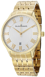 Alexander Statesman Biały/Stal w odcieniu złota Ø42 mm A103B.03