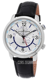 Alexander Heroic Srebrny/Skóra Ø40 mm A171-02