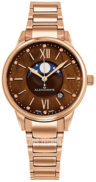 Alexander Monarch Brązowy/Stal w kolorze różowego złota Ø35 mm A204B.06