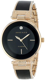 Anne Klein Diamond Czarny/Stal w odcieniu złota Ø34 mm AK/1414BKGB
