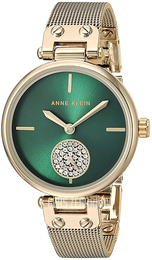 Anne Klein Crystal Zielony/Stal w odcieniu złota Ø34 mm AK/3000GNGB