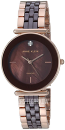 Anne Klein Diamond Brązowy/Stal w kolorze różowego złota Ø30 mm AK/3158BNRG