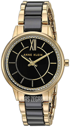 Anne Klein Bracelet Czarny/Stal w odcieniu złota Ø32 mm AK/3344BKGB