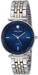 Anne Klein Diamond Niebieski/Stal w odcieniu złota Ø30 mm AK/3413NVTT