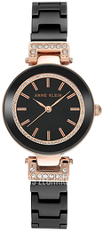 Anne Klein Bracelet Czarny/Stal w kolorze różowego złota Ø30 mm AK/3480RGBK