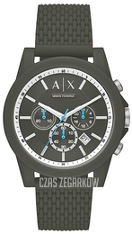 Armani Exchange Outerbanks Zielony/Guma Ø44 mm AX1346