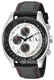 Armani Exchange The Driver Biały/Skóra Ø46 mm AX1611