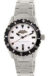 Armani Exchange Dress Biały/Stal Ø44 mm AX1708