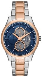 Armani Exchange Dante Niebieski/Stal w kolorze różowego złota Ø42 mm AX1874