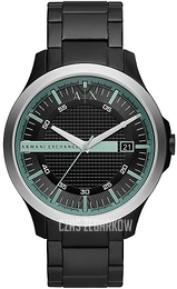 Armani Exchange Hampton Czarny/Stal Ø45 mm AX2439