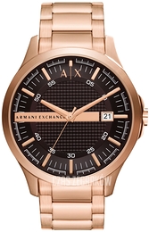 Armani Exchange Hampton Brązowy/Stal w kolorze różowego złota Ø46 mm AX2449