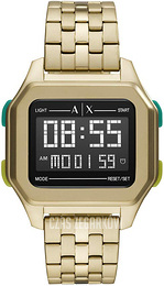 Armani Exchange Shell Ekran LCD/Stal w odcieniu złota AX2950