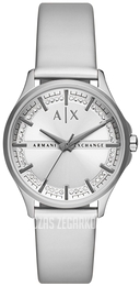 Armani Exchange Lady Hampton Srebrny/Guma Ø36 mm AX5270