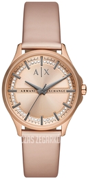 Armani Exchange Lady Hampton Różowe złoto/Guma Ø36 mm AX5272
