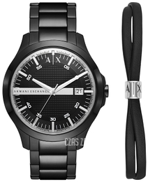 Armani Exchange Hampton Czarny/Stal Ø46 mm AX7134SET