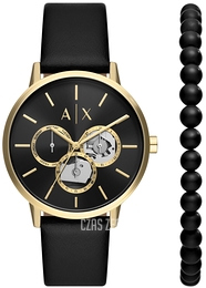 Armani Exchange Cayde Czarny/Skóra Ø42 mm AX7146SET