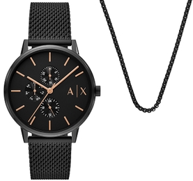 Armani Exchange Cayde Czarny/Stal Ø42 mm AX7162SET