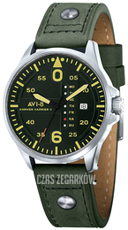 AVI-8 Hawker Harrier II Zielony/Skóra Ø45 mm AV-4003-09