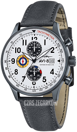 AVI-8 Hawker Hurricane Biały/Skóra Ø42 mm AV-4011-0B