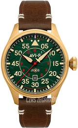 AVI-8 Hawker Hurricane Zielony/Skóra Ø46 mm AV-4097-04