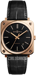 Bell & Ross Br S 92 Czarny/Skóra BR-S-ROSE-GOLD