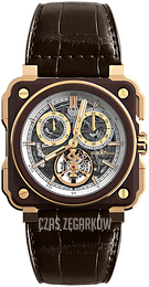 Bell & Ross Experimental Srebrny/Skóra BR-X1-TOURBILLON-INSTRUMENT-DE-M