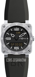 Bell & Ross BR 03 Type Aviation Czarny/Guma Ø42 mm BR0392-AVIA-ST