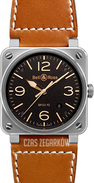 Bell & Ross BR 03-92 Czarny/Skóra Ø42 mm BR0392-ST-G-HE-SCA