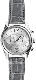 Bell & Ross BR 126 Srebrny/Skóra Ø41 mm BRG126-WH-ST-SCR