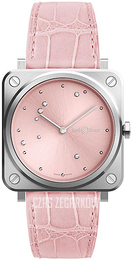 Bell & Ross Br S Quartz Różowy/Skóra BRS-PINK-DIAMOND-EAGLE-ALLIGATOR