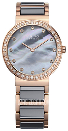 Bering Ceramic Szary/Stal w kolorze różowego złota Ø29 mm 10729-769