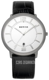 Bering Slim Biały/Skóra Ø39 mm 11139-000