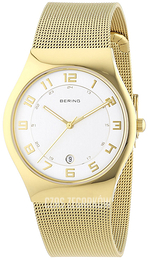 Bering Classic Biały/Stal w odcieniu złota Ø37 mm 11937-334
