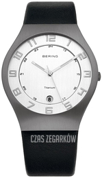 Bering Titanium Srebrny/Skóra Ø37 mm 11937-400