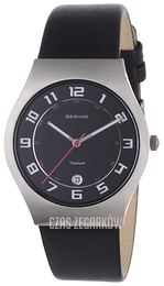 Bering Titanium Czarny/Skóra Ø37 mm 11937-402