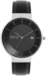 Bering Solar Czarny/Skóra Ø39 mm 14639-402