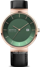 Bering Solar Zielony/Skóra Ø39 mm 14639-469