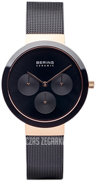 Bering Ceramic Czarny/Stal Ø36 mm 35036-166