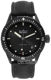 Blancpain Fifty Fathoms Czarny/Skóra Ø43.6 mm 5000-0130-B52A