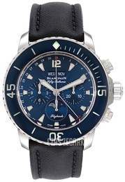Blancpain Fifty Fathoms Niebieski/Skóra Ø45 mm 5066F-1140-52B