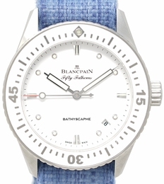 Blancpain Fifty Fathoms Biały/Tkanina Ø38 mm 5100-1127-NAJA