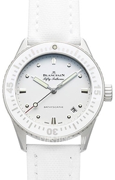 Blancpain Fifty Fathoms Biały/Skóra Ø38 mm 5100-1127-W52A