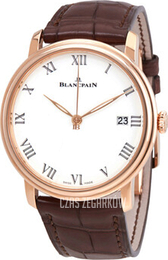 Blancpain Villeret Biały/Skóra Ø42 mm 6630-3631-55B