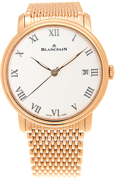 Blancpain Villeret Biały/18 karatowe różowe złoto Ø42 mm 6630-3631-MMB