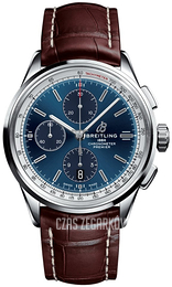Breitling Premier Chronograph 42 Niebieski/Skóra Ø42 mm A13315351C1P2