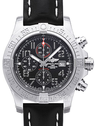 Breitling Super Avenger II Chronograph Czarny/Skóra Ø48 mm A1337111.BC28.441X.A20BA.1